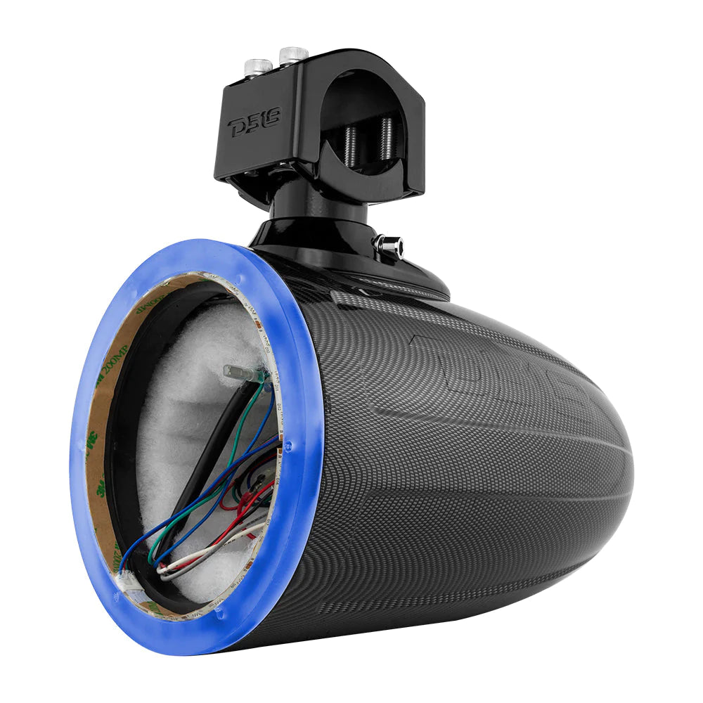 DS18 HYDRO CF-X6TP.NS 6.5" Marine Tower with Integrated RGB LED Lights, No Speakers, Black Carbon Fiber