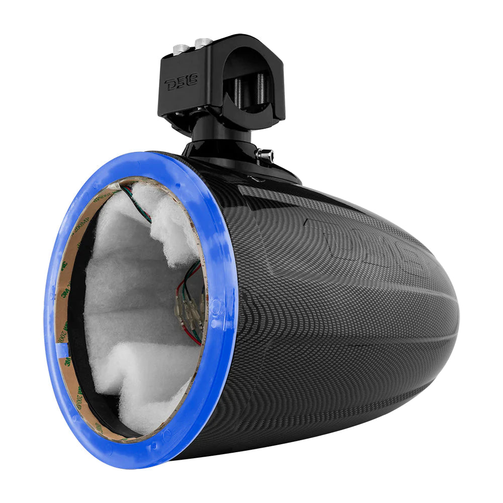 DS18 HYDRO CF-X8TP.NS 8" Marine Tower with Integrated RGB LED Lights , No Speakers , Black Carbon Fiber