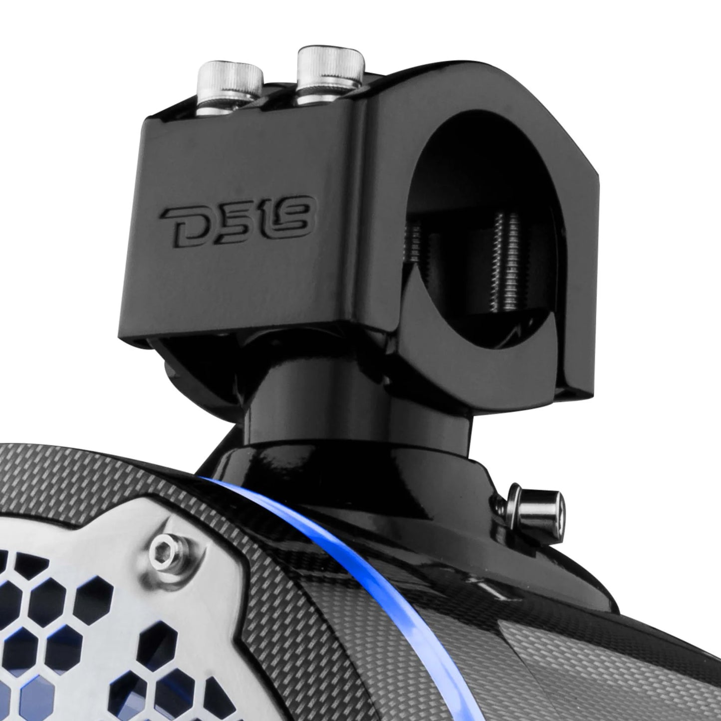 DS18 HYDRO CF-X8TP 8" Marine Water Resistant Wakeboard Tower Speakers with Integrated RGB LED Lights 375 Watts - Black Carbon Fiber