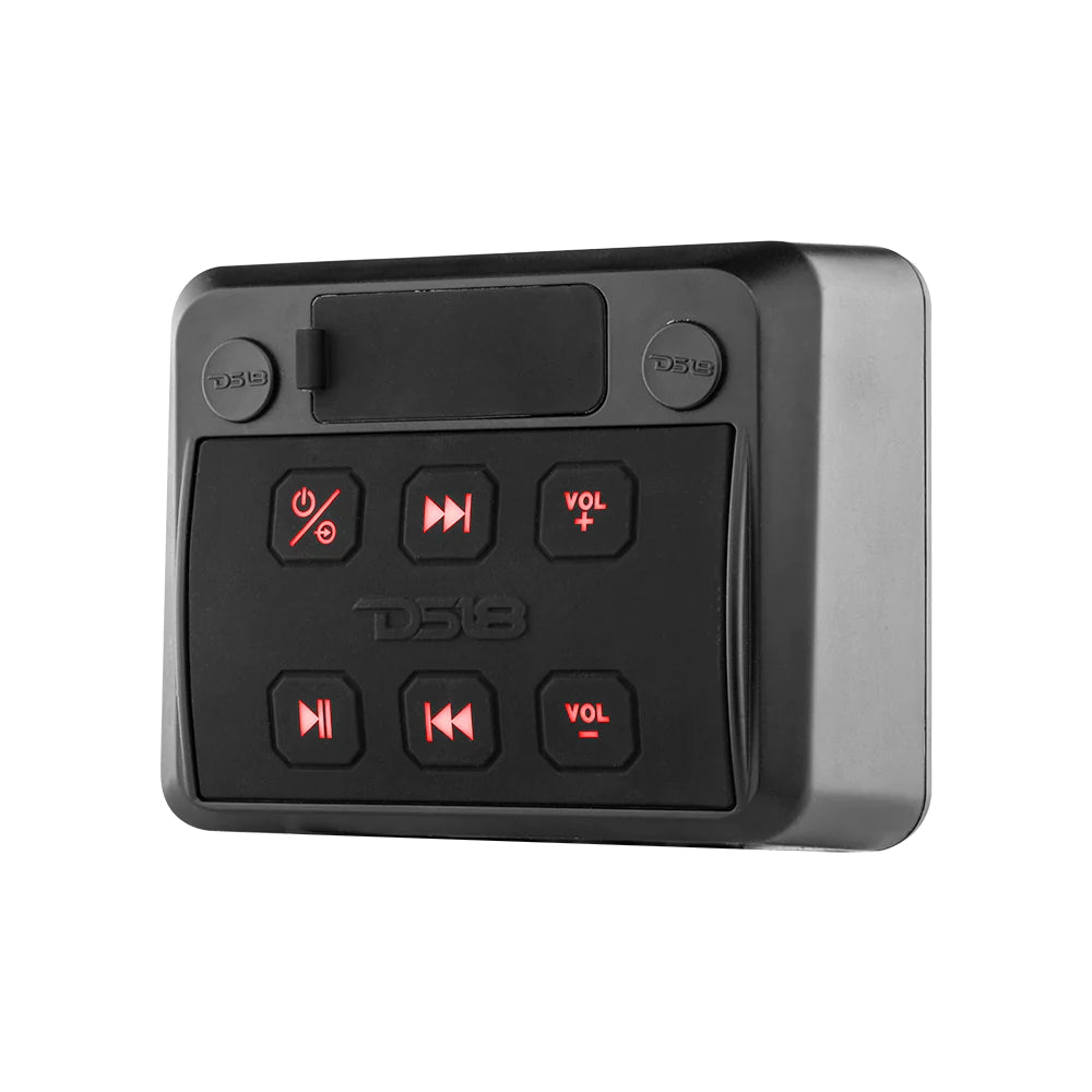 DS18 HYDRO ENSBTRC-SQ Marine Square Waterproof Bluetooth Audio Receiver with AUX Input, USB Player and Universal Pod (Works with Android and iPhone)