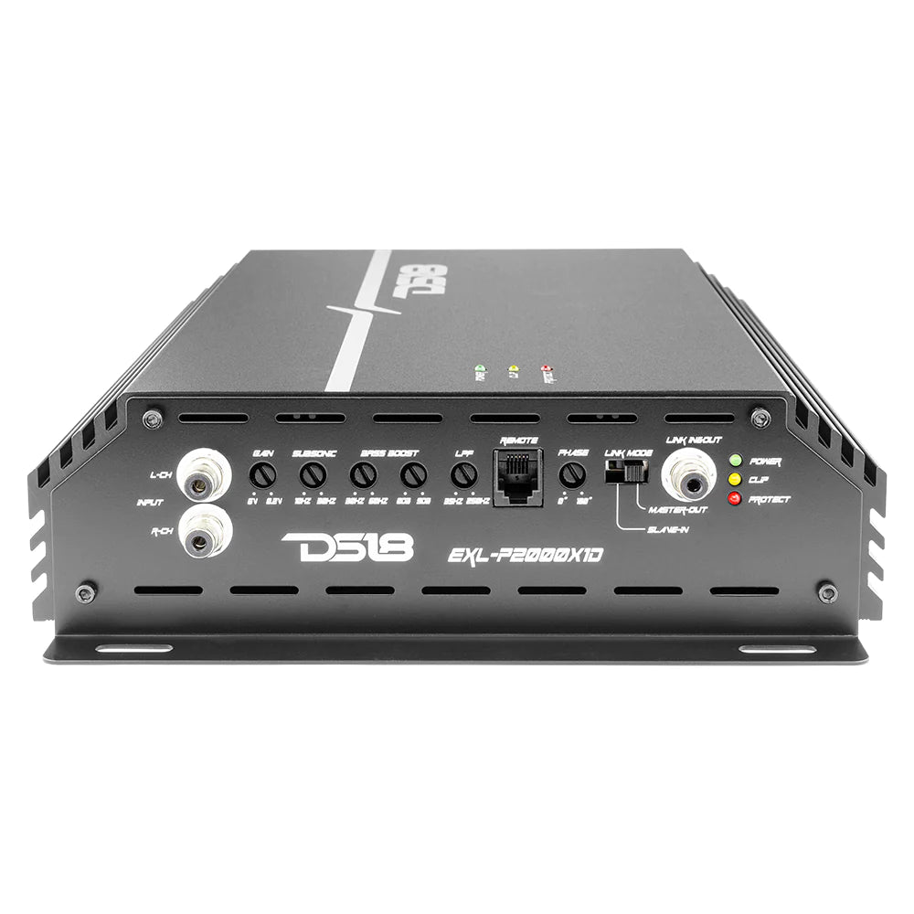 DS18 EXL-P2000X1D – 1 Channel Class D Car Amplifier – RMS Power @ 1 Ohm 2000W x 1CH – Made in Korea
