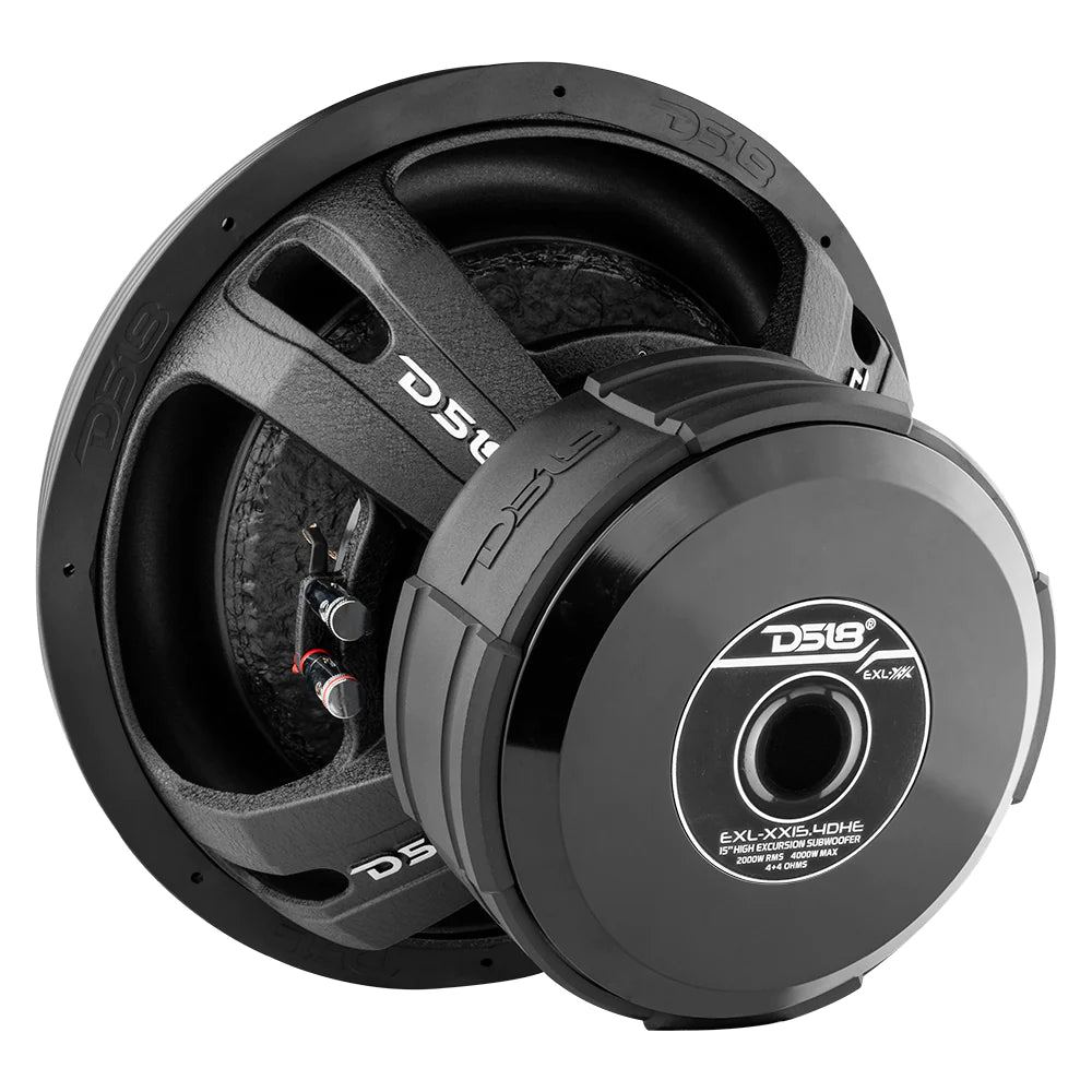DS18 EXL-XX15.4DHE 15" High Excursion Car Subwoofer 4000 Watts Max 4-Ohm DVC