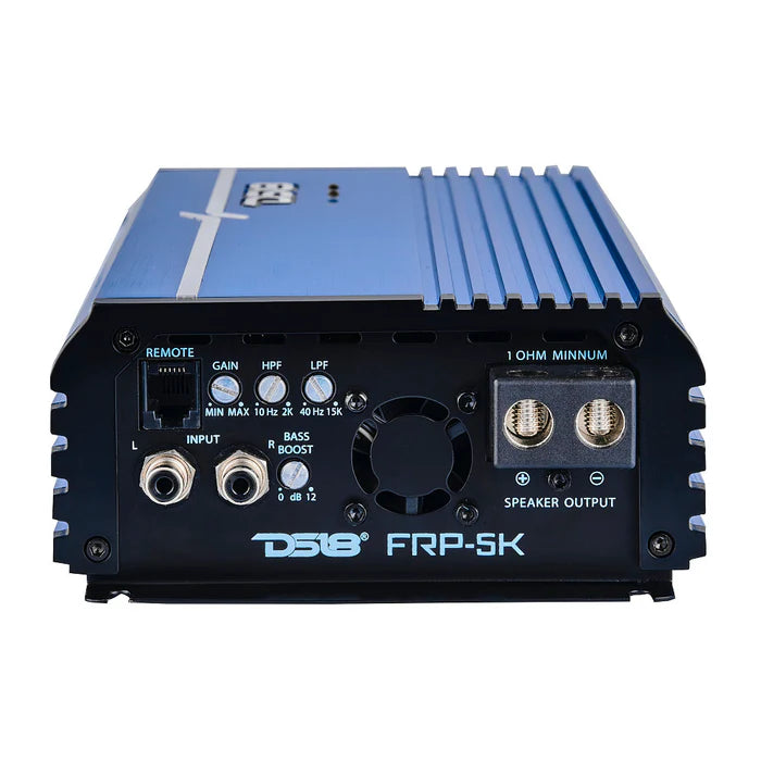 FRP Compact Full-Range Class D 1-Channel Amplifier 5,000 Watts Rms @ 1-Ohm Blue