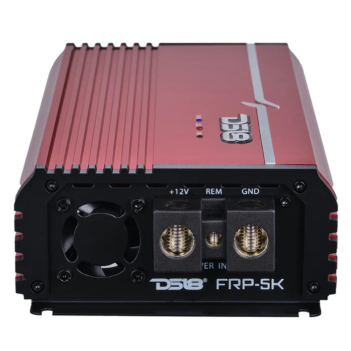 FRP Compact Full-Range Class D 1-Channel Amplifier 5,000 Watts Rms @ 1-Ohm Red