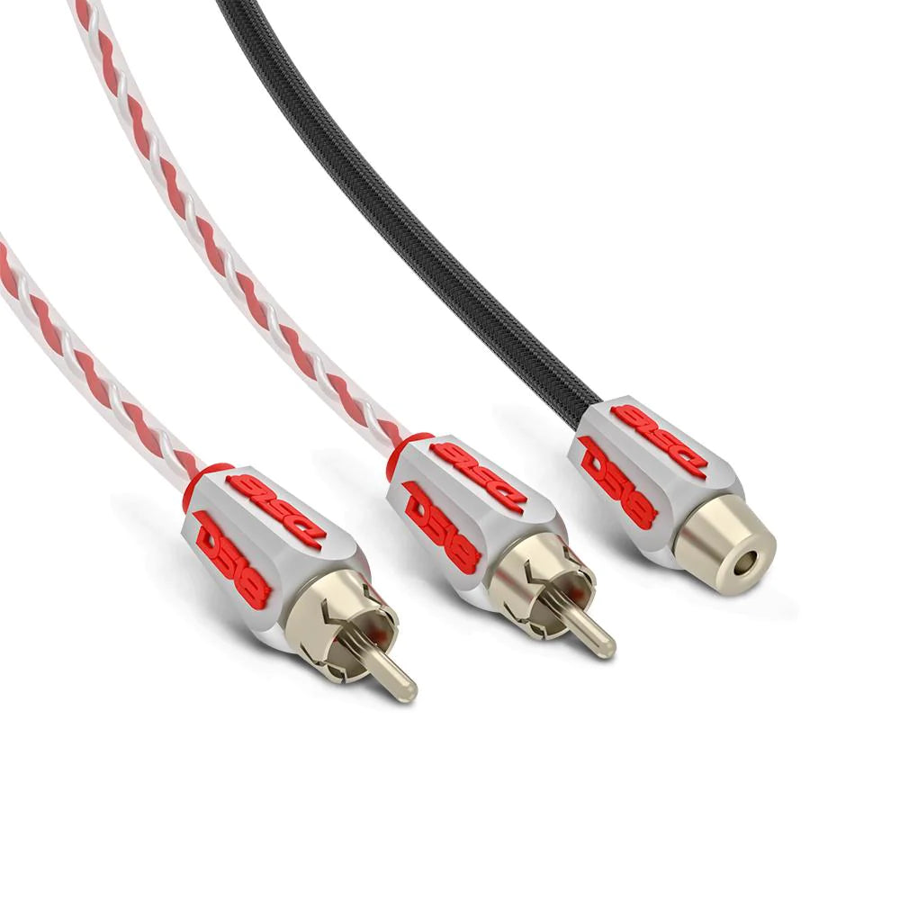 DS18 HQRCA2F1M 2 Female to 1 Male Dual Twist RCA