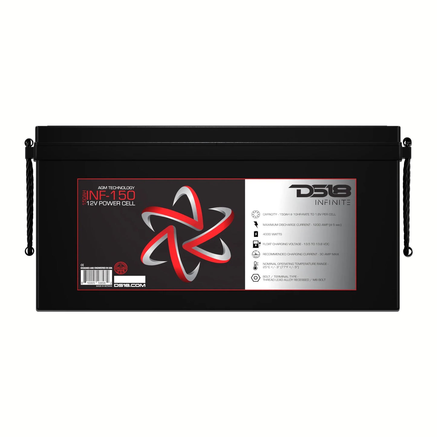 DS18 INF-150 INFINITE 150 AH 4000 Watts AGM Power Cell 12 Volt Battery