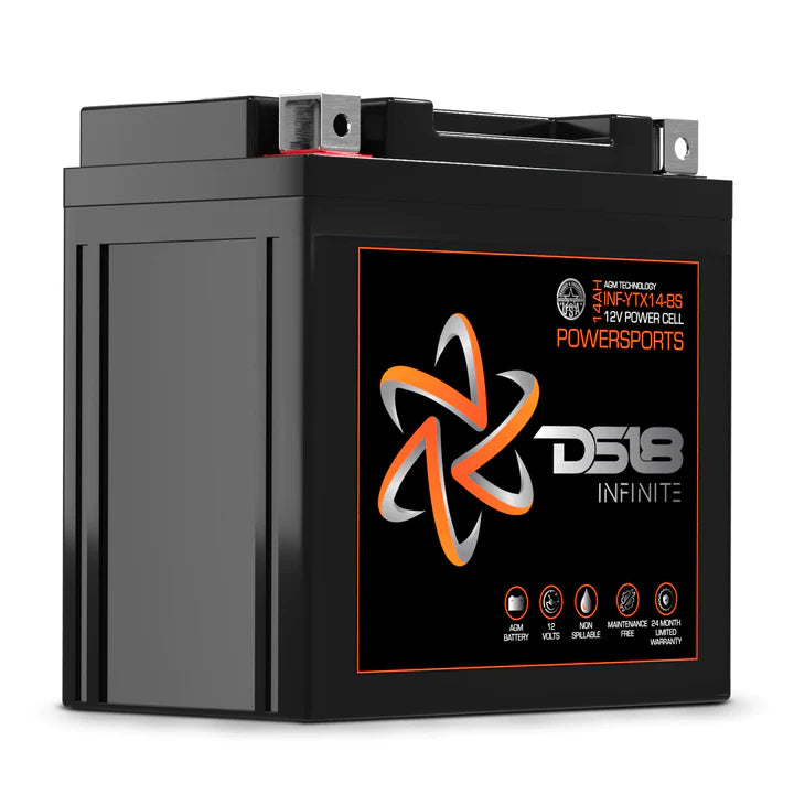 DS18 INF-YTX14-BS INFINITE 14 AH 500 Watts AGM Power Cell 12 Volt Battery For Power Sports