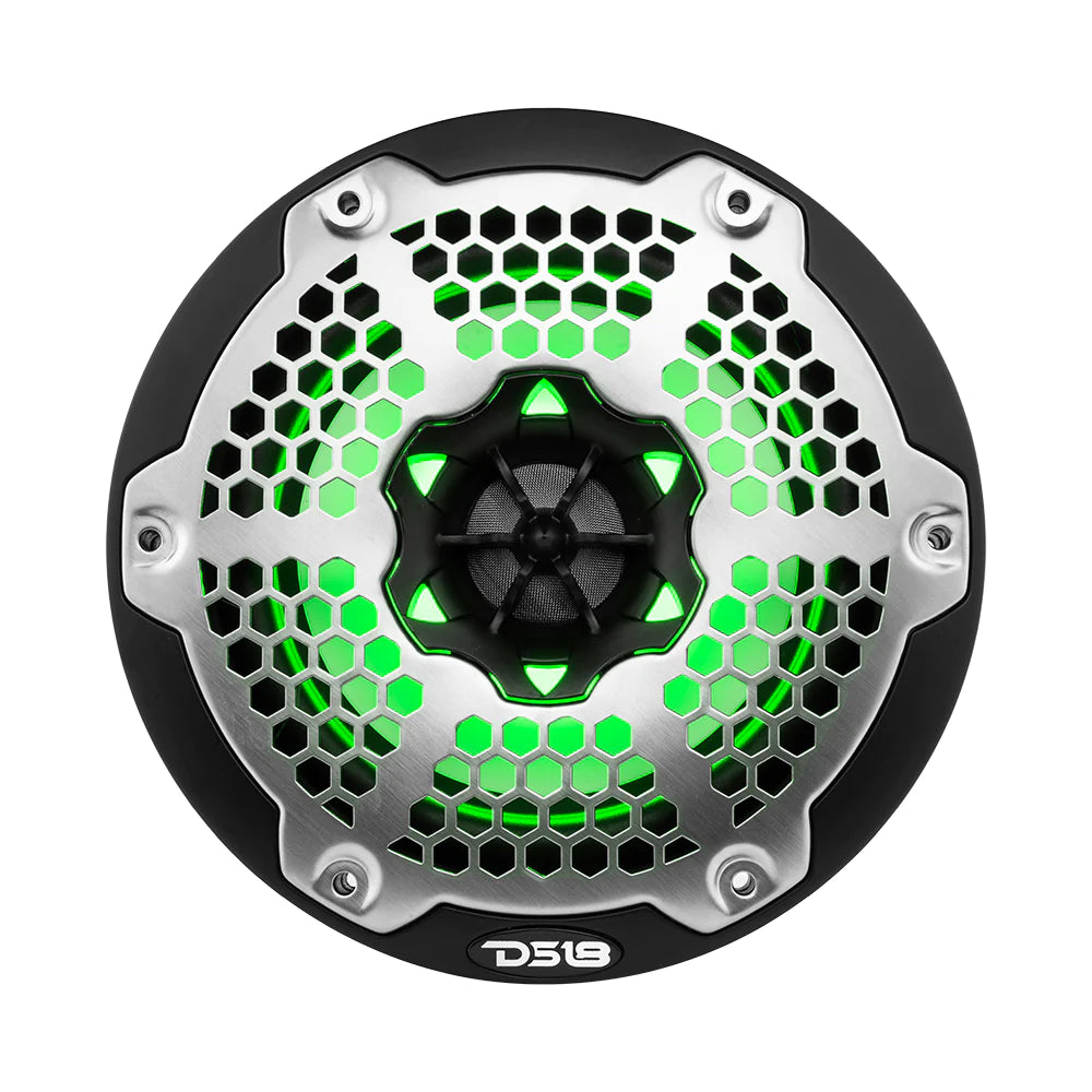 DS18 HYDRO NXL-6M/BK 6.5" 2-Way Marine Water Resistant Speakers with Integrated RGB LED Lights 300 Watts - Black