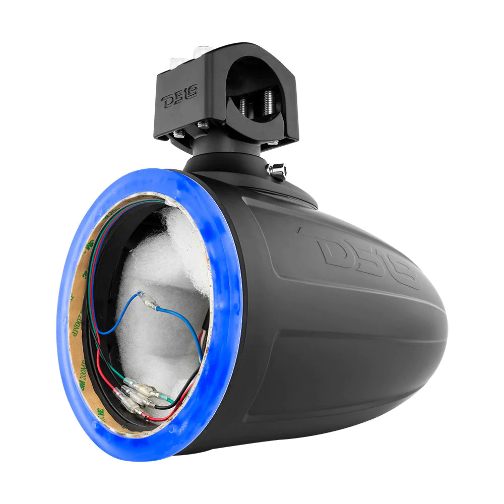 DS18 HYDRO NXL-X6TP/BK.NS 6.5" Marine Tower with Integrated RGB LED Lights No Speakers Black