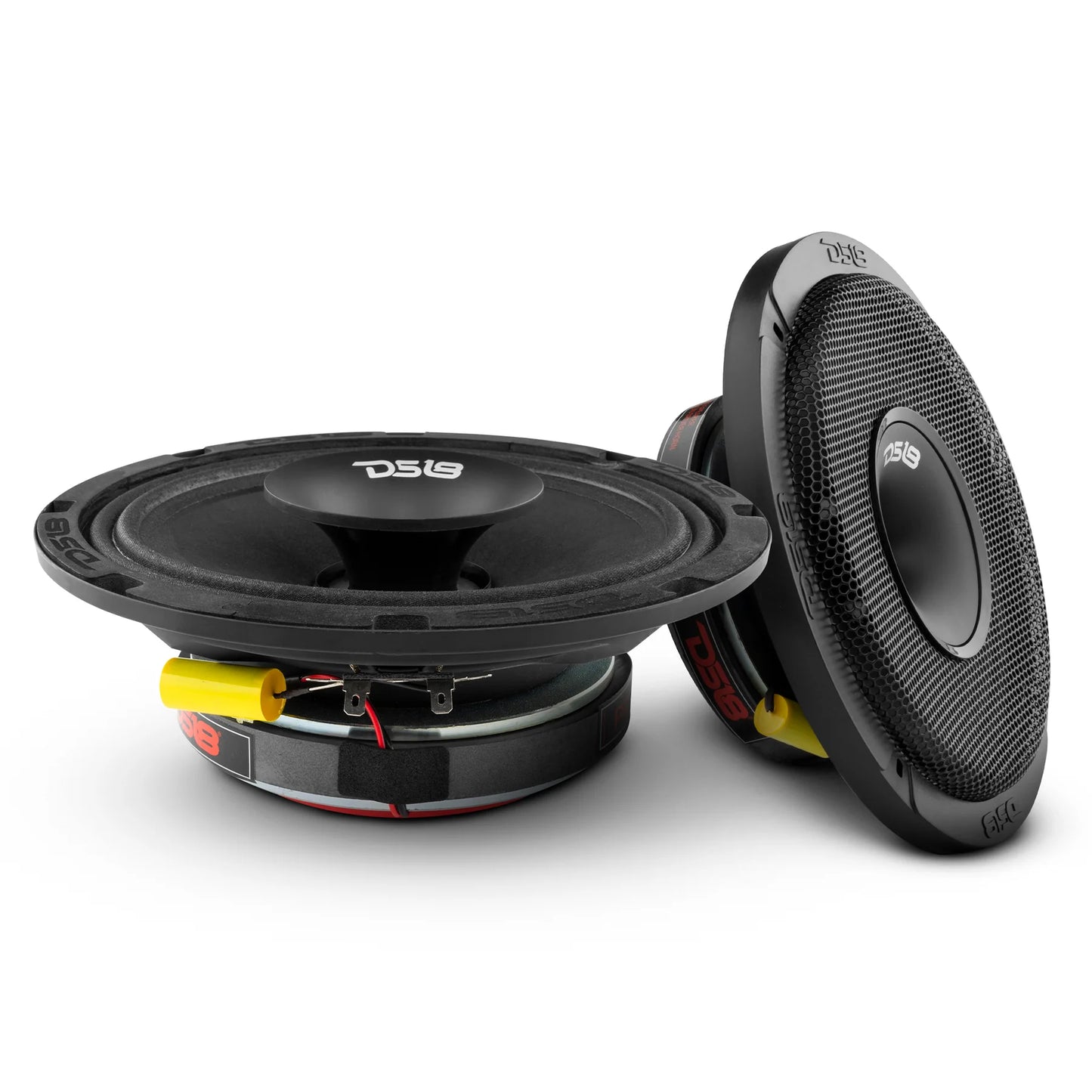 DS18 PRO-HY8.4MSL PRO 8" Shallow Hybrid Mid-Range Loudspeaker with Built-in Driver  400 Watts 4-Ohm - Grill Included