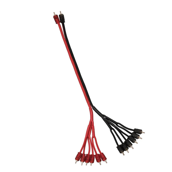 Level 2 RCA 100% Copper OFC Y Connector 2 MALE to 12 MALE 1.5 Feet - RED