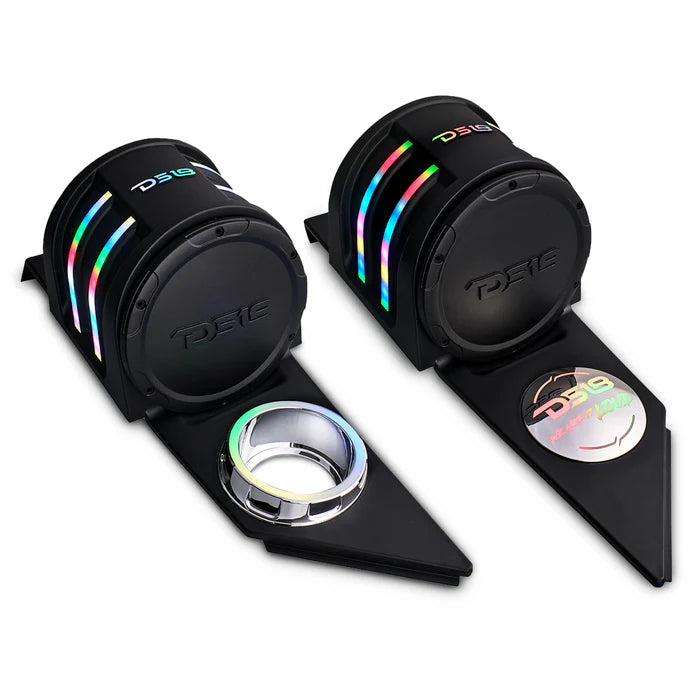 Polaris Slingshot Headrest Empty Enclosure With Digital LED Lights fits 4 x 6.5" Speakers | 2015 - Current