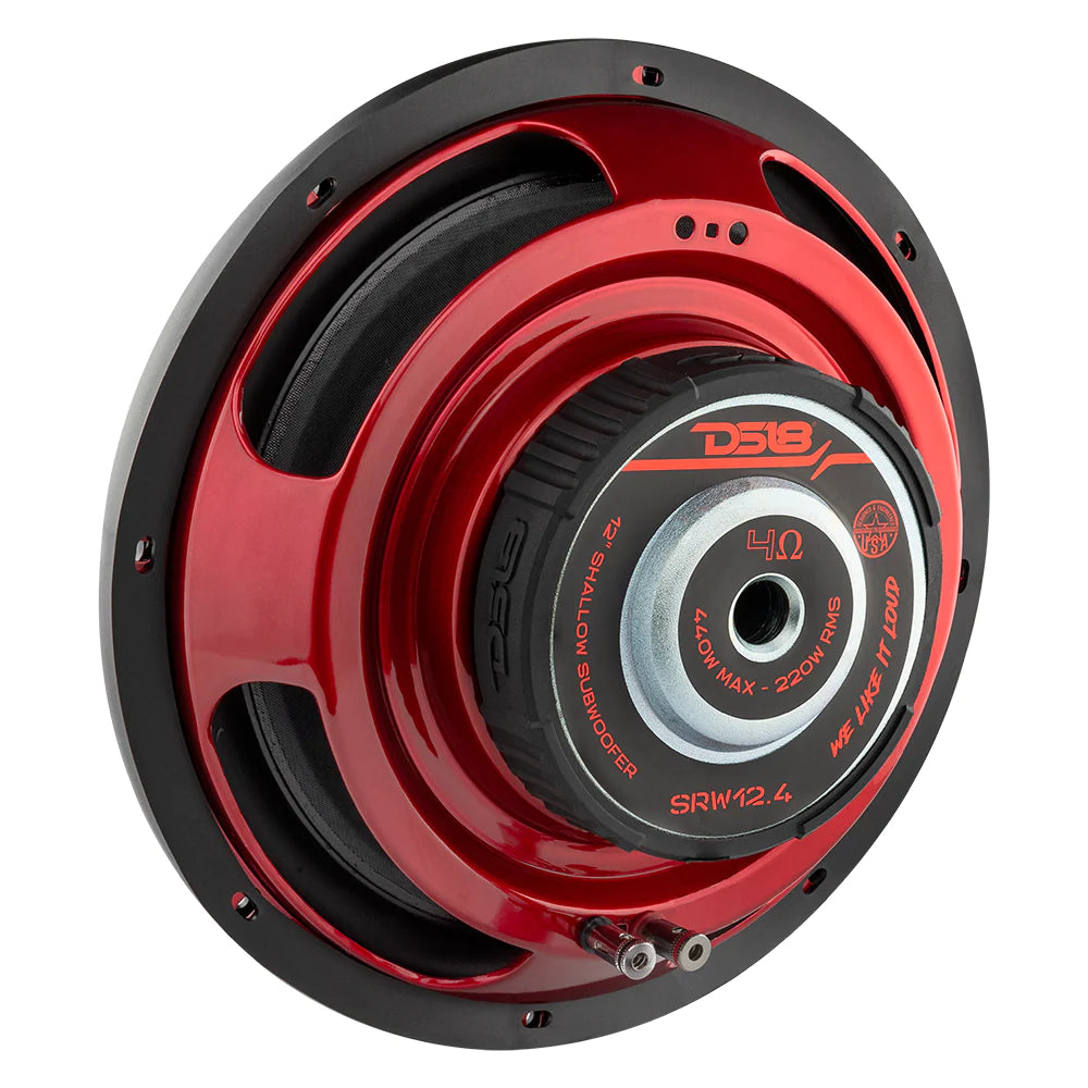 DS18 SRW12.4 12" Car Subwoofer 440 Watts 4-Ohm SVC Shallow Mount