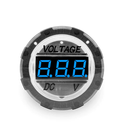 Comando VOLTMETER 6.6V- 31V BASE TRANSPARENTE A NUM BLUE