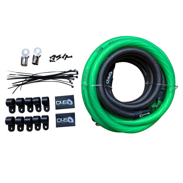 DOWN4SOUND BIG 3 - 0 GAUGE SILVER TINNED OFC ( LIME GREEN /BLACK )