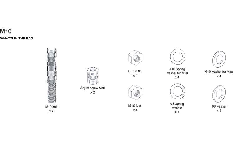 JBL Cruise 10MM Bolt Kit For installing JBL Cruise speaker pods on select motorcycles
