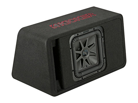 KICKER L7R 10-Inch (25cm) Subwoofer in a Trapezoidal Vented Enclosure, 2-Ohm, 500W