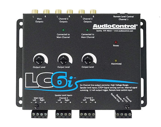 Audio Control LC6i Black 6 Channel Line Out Converter with Internal Summing