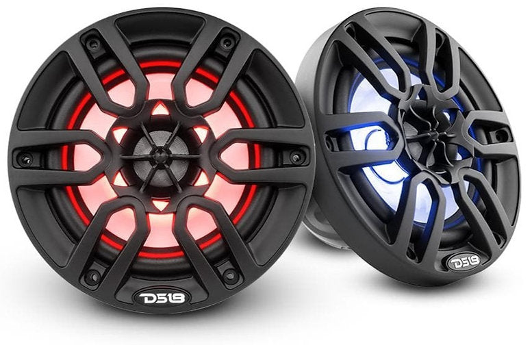 HYDRO 6.5" 2-Way Marine Speakers with Integrated RGB LED Lights 300 Watts (Matte Black) (Pair)