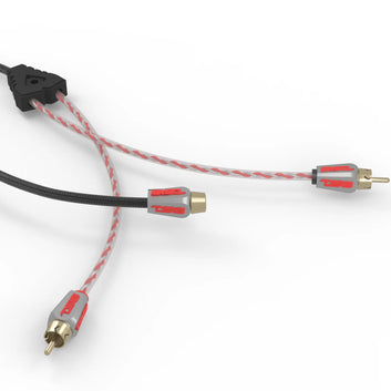 DS18 HQRCA1F2MKIT 1 Female to 2 Male Dual Twist RCA 1x Red 1x Black Kit