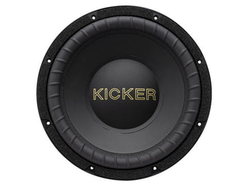 KICKER 50GOLD124 12-Inch (30cm) Gold Series Subwoofer|50th Anniversary Edition 500 Watts RMS 1000 Watts Peak DVC 4-ohm|