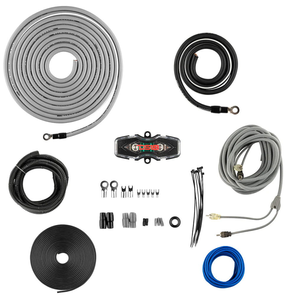 DS18 AMPKIT4/SLV – 4GA CCA Installation Kit for Car Audio Amplifiers