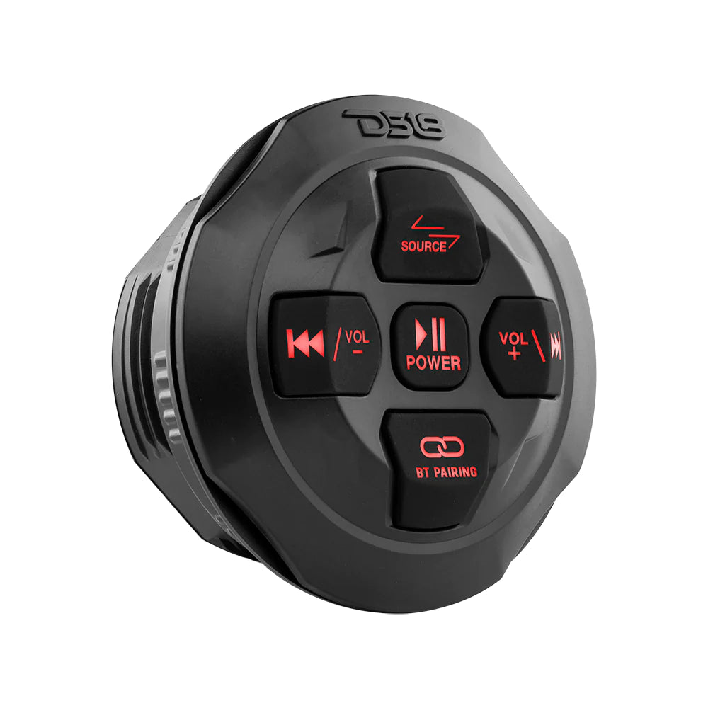 DS18 HYDRO BTRC-R Marine Round Waterproof Universal Bluetooth Streaming Audio Receiver with Functions Control (Works with android and iPhone)