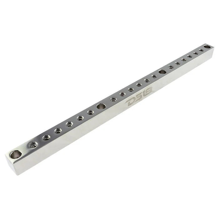 Chrome Plated Distribution Bar Block 3x 1/0-GA and 15 x 2/0-GA Direct Bolt Down Type 19" Long