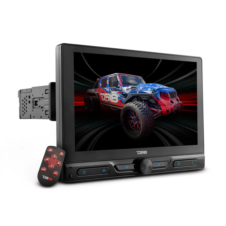 DS18 DDX10.5ADX 10.5” Single-Din Floating Display Multimedia Mech-Less Receiver With Android 10 Operating System/ Mirror Link For iOS & Android / DSP / BT / AUX / USB / SD / AM / FM & All Your Favorite Apps