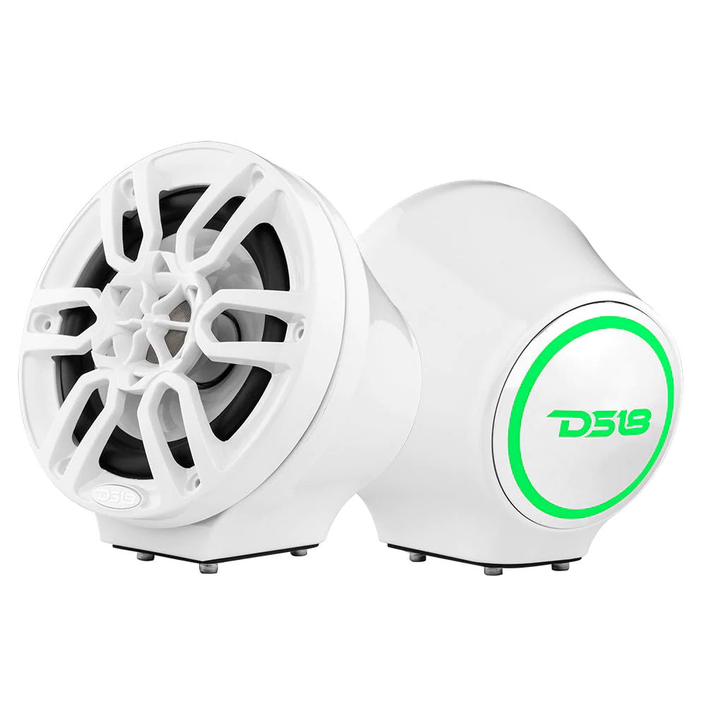 DS18 EN-JS6 and EN-CFJS6 6.5" Universal Flat Mount Kick Panel Speaker Pod Jet ski, Jeeps, Motorcycles RGB LED Lights- 1 Pair No Speakers or Grills.