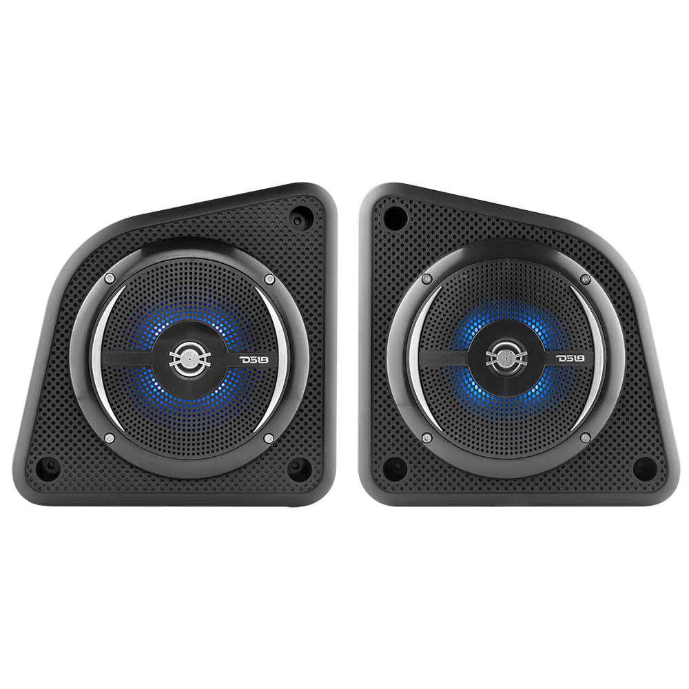 DS18 EN6SLIM/BK Universal Shallow Enclosure with 100 Watts Marine Water Resistant Speaker NXL-6SL/BK Included-Black