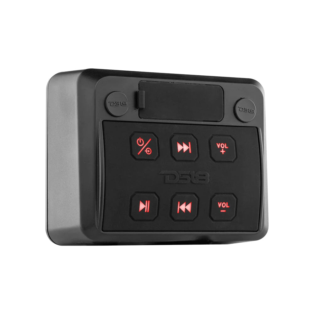 DS18 HYDRO ENSBTRC-SQ  Marine Square Waterproof Bluetooth Audio Receiver with AUX Input, USB Player and Universal Pod (Works with Android and iPhone)
