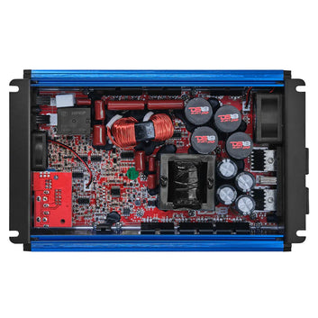 FRP Compact Full-Range Class D 1-Channel Amplifier 2,500 Watts Rms @ 1-ohm Red Blue