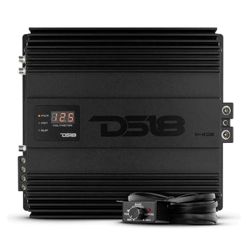 DS18 H-KO2 HOOLIGAN SPL 1-Channel Monoblock Car Amplifier, Voltmeter, Clip Indicator 2000 Watts Rms 1-Ohm Made In Korea