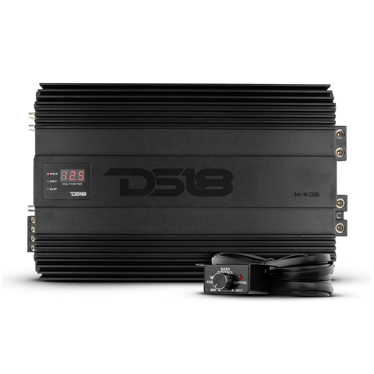 DS18 H-KO5 HOOLIGAN SPL 1-Channel Monoblock Car Amplifier, Voltmeter, Clip Indicator 5000 Watts Rms 1-Ohm Made In Korea