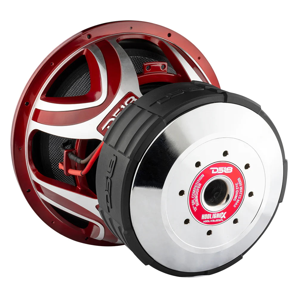 DS18 HOOL-X15.2DSPL HOOLIGAN X 15" Competition Subwoofer 4000 Watts RMS 4" 2-Ohm DVC