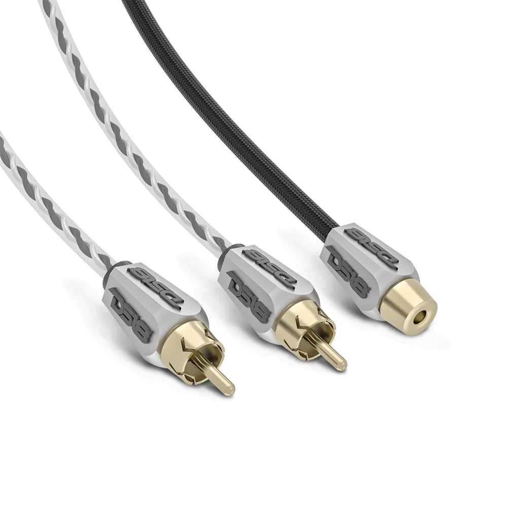 DS18 HQRCA2F1M 2 Female to 1 Male Dual Twist RCA