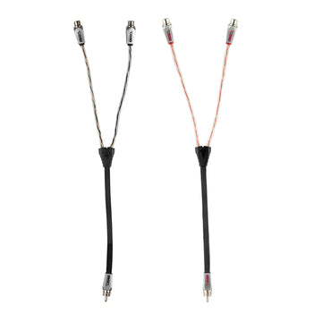 DS18 HQRCA2F1MKIT 2 Female to 1 Male Dual Twist RCA 1x Red 1x Black Kit