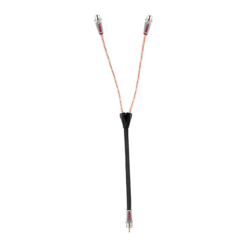 DS18 HQRCA2F1M 2 Female to 1 Male Dual Twist RCA