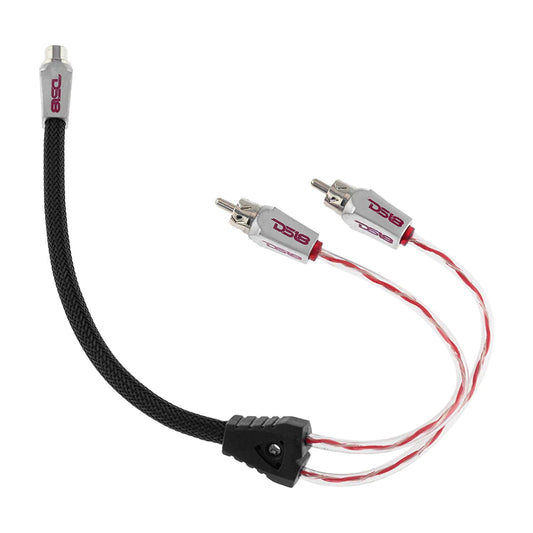 DS18 HQRCA1F2MKIT 1 Female to 2 Male Dual Twist RCA 1x Red 1x Black Kit