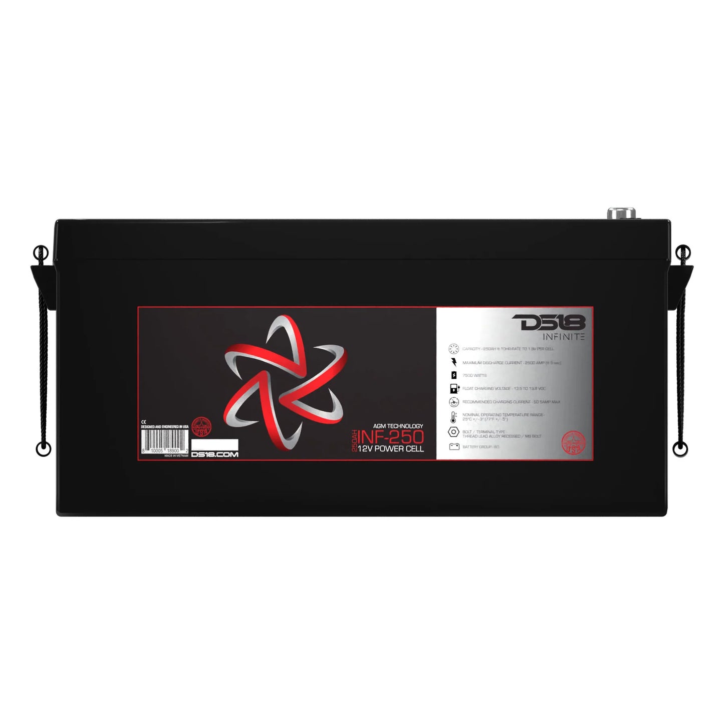 DS18 INF-250 INFINITE 250 AH 7500 Watts AGM Power Cell 12 Volt Battery