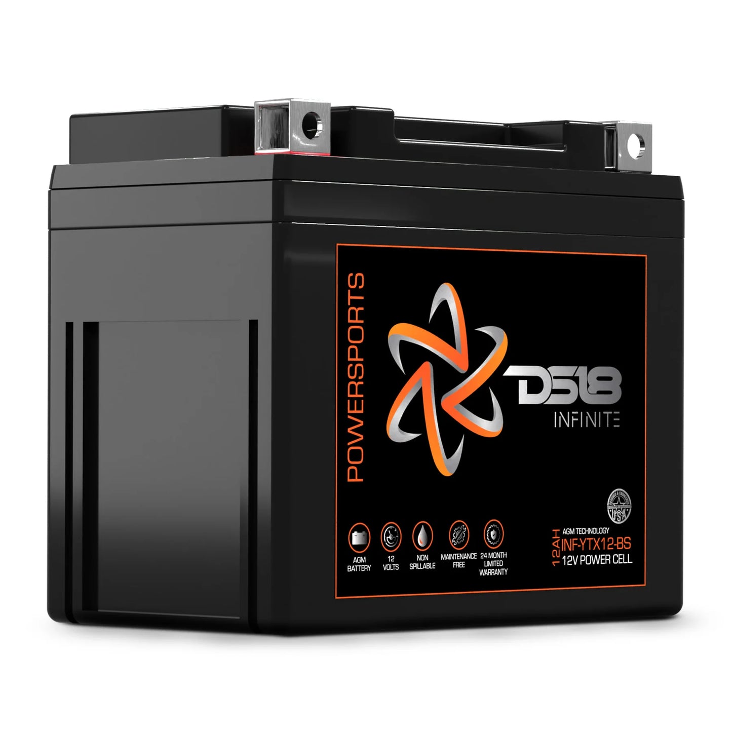 DS18 INF-YTX12-BS INFINITE 12 AH 450 Watts AGM Power Cell 12 Volt Battery For Power Sports