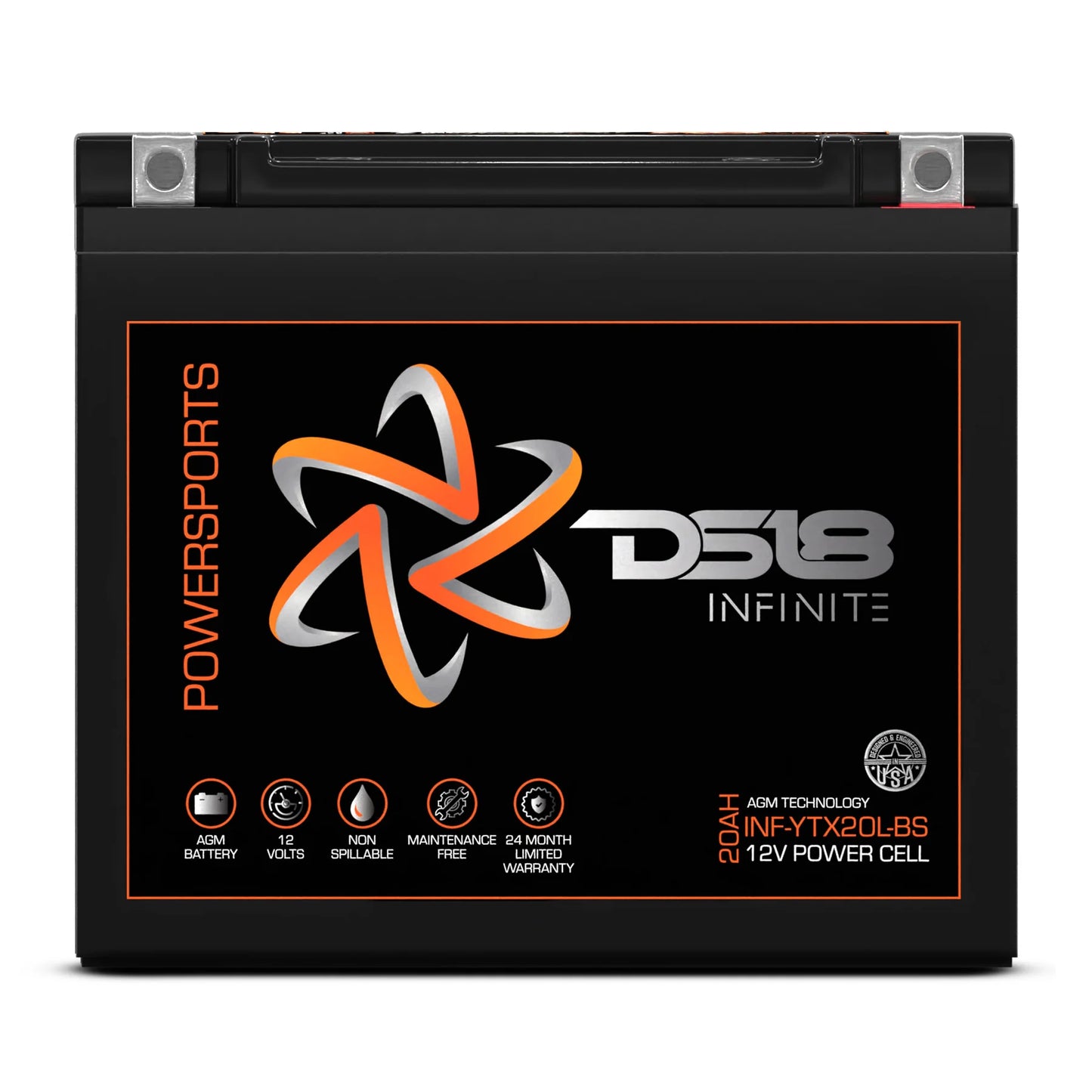DS18 INF-YTX20L-BS INFINITE 20 AH 800 Watts AGM Power Cell 12 Volt Battery For Power Sports