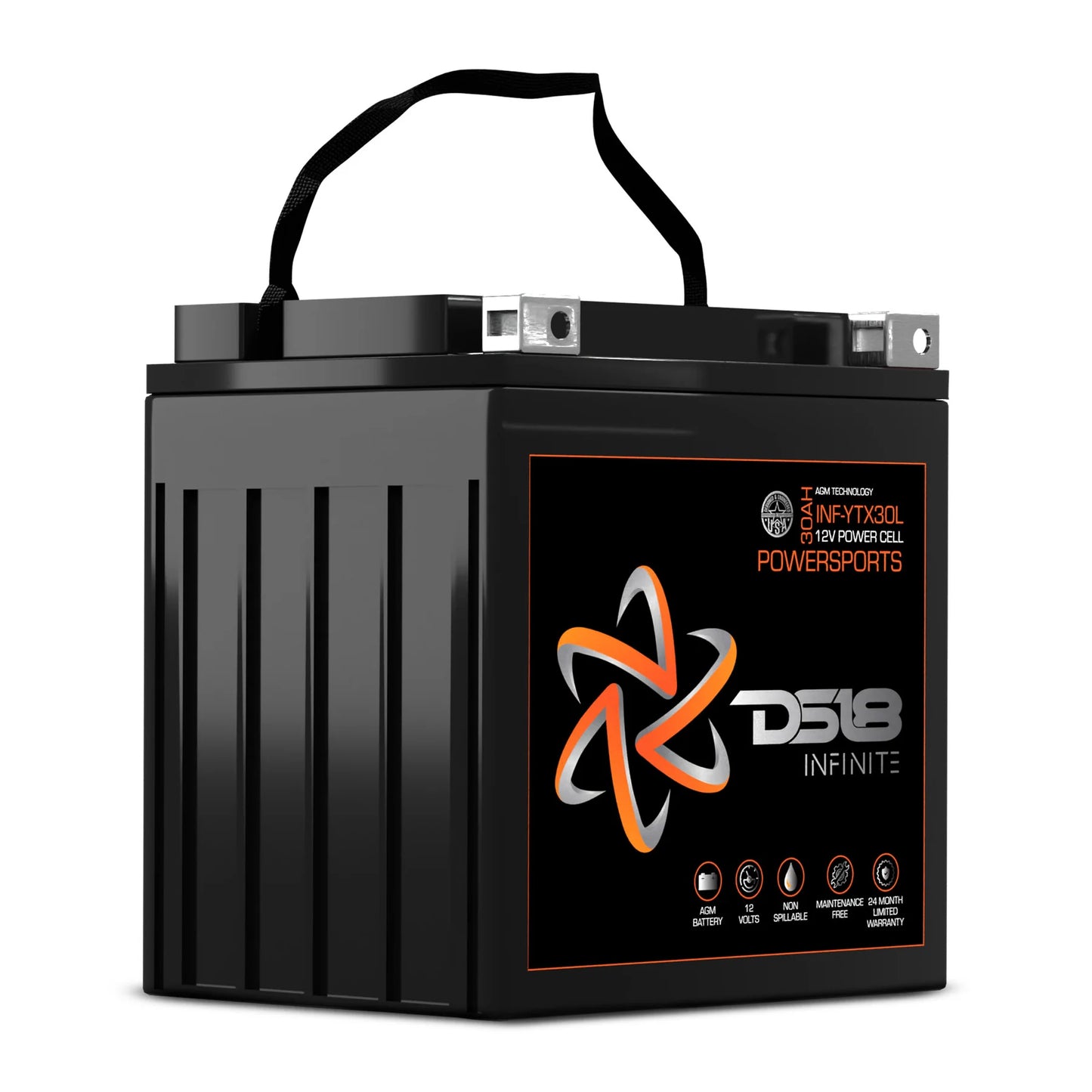 DS18 INF-YTX30L-BS INFINITE 30 AH 1100 Watts AGM Power Cell 12 Volt Battery For Power Sports
