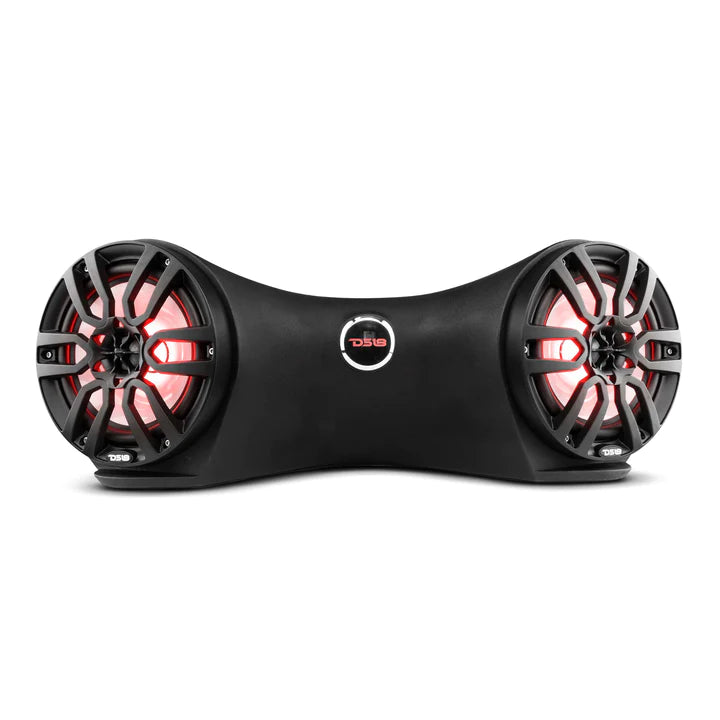 DS18 HYDRO JSD8/BK Marine Water Resistant Jet ski Rear Sound Bar Speaker System 2 x 8" Speakers Included with Integrated RGB LED Lights 750 Watts - Black