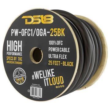 DS18 PW-OFC1/0GA-25 1/0-GA Ultra Flex 100% OFC Ground Power Cable, 25 Feet