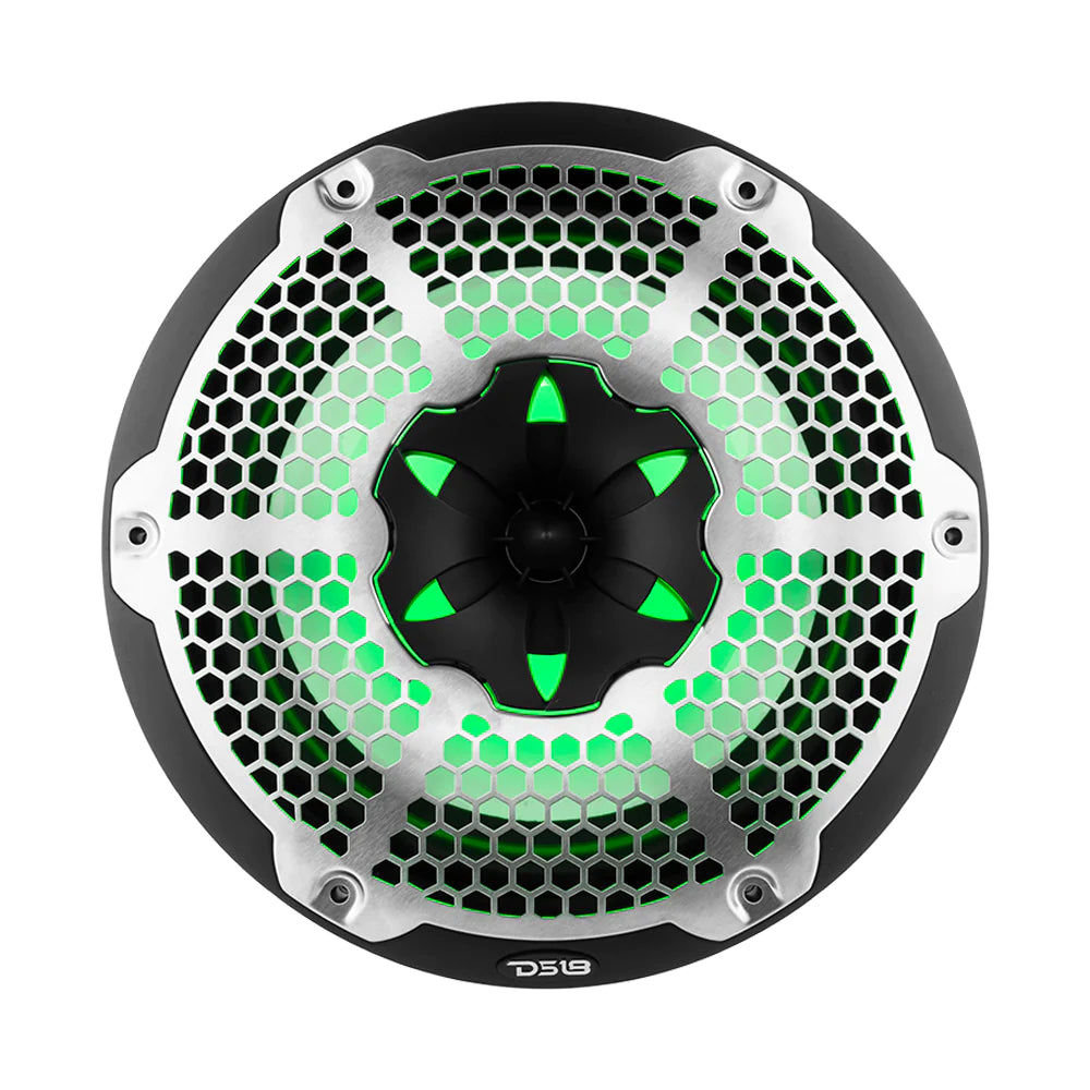 DS18 HYDRO NXL-10M/BK 10" 2-Way Marine Water Resistant Speakers with Integrated RGB LED Lights 600 Watts - Black