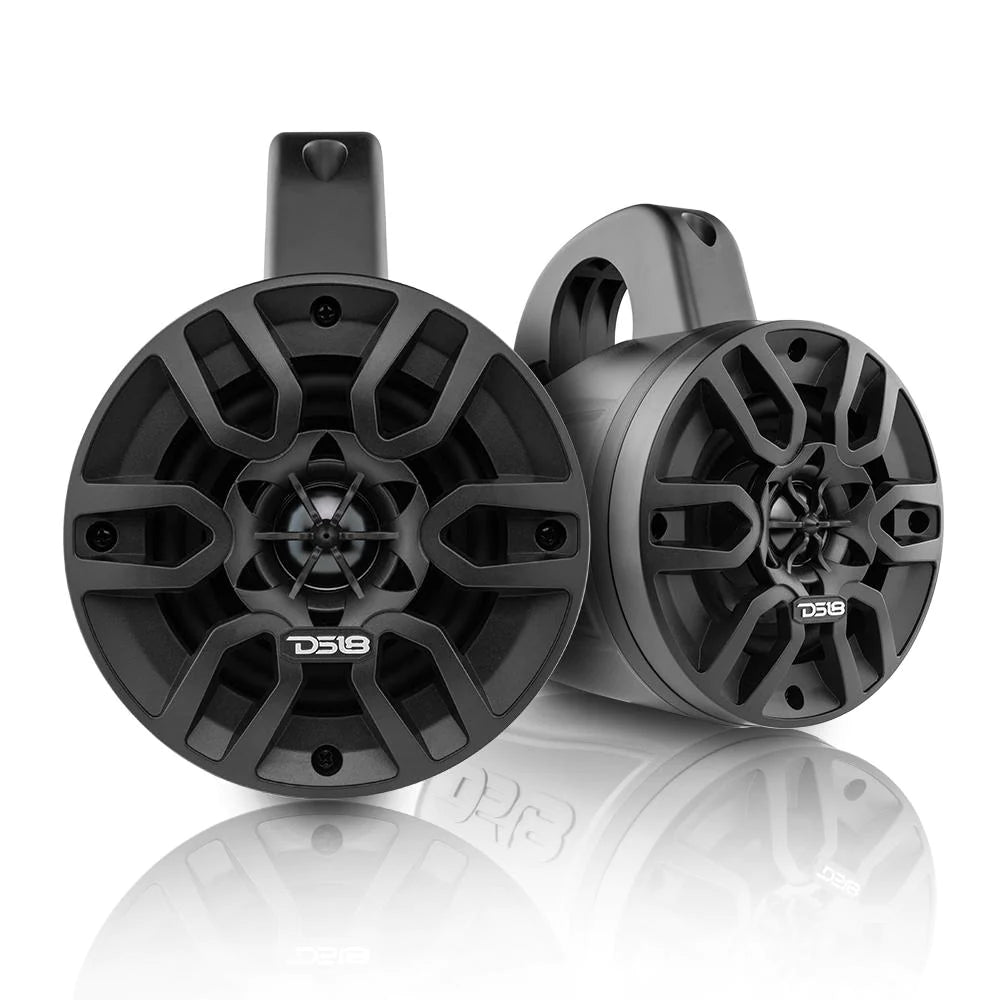 DS18 HYDRO MP4TP/BK  4" Marine Water Resistant Wakeboard Tower Speakers 300 Watts - Black