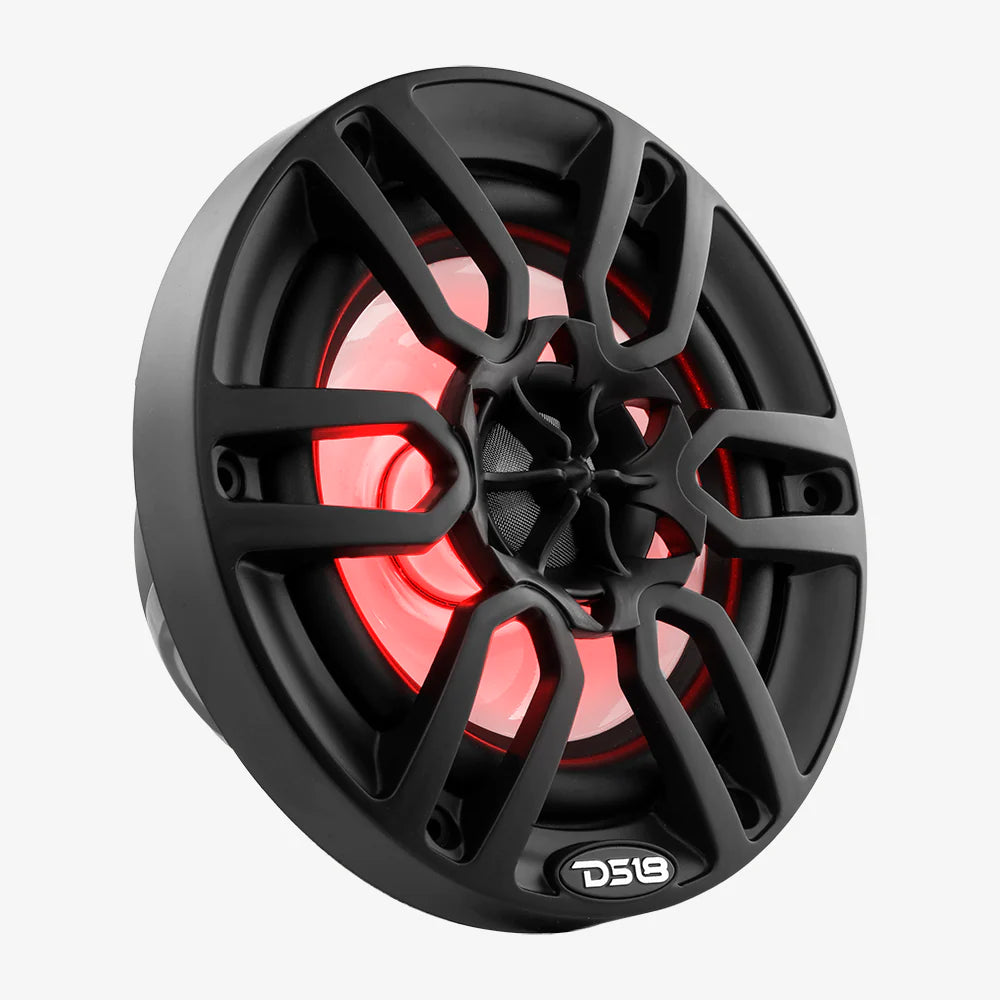 DS18 HYDRO NXL-6/BK  6.5" 2-Way Marine Speakers with Integrated RGB LED Lights 300 Watts (Matte Black) (Pair)