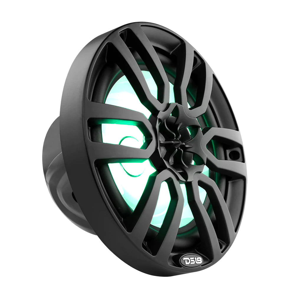 DS18 HYDRO NXL-8/BK  8" 2-Way Marine Speakers with Integrated RGB LED Lights 375 Watts Matte Black (Pair)